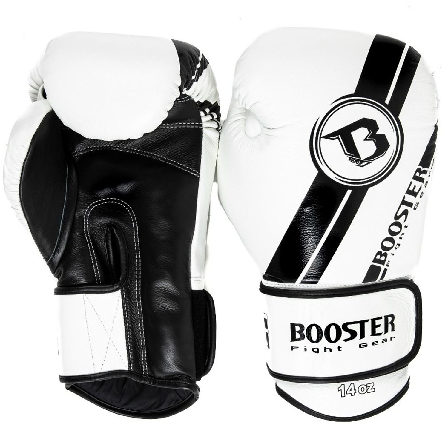 Booster Boxhandschuhe, BGL V3, weiß-schwarz, 12 Oz